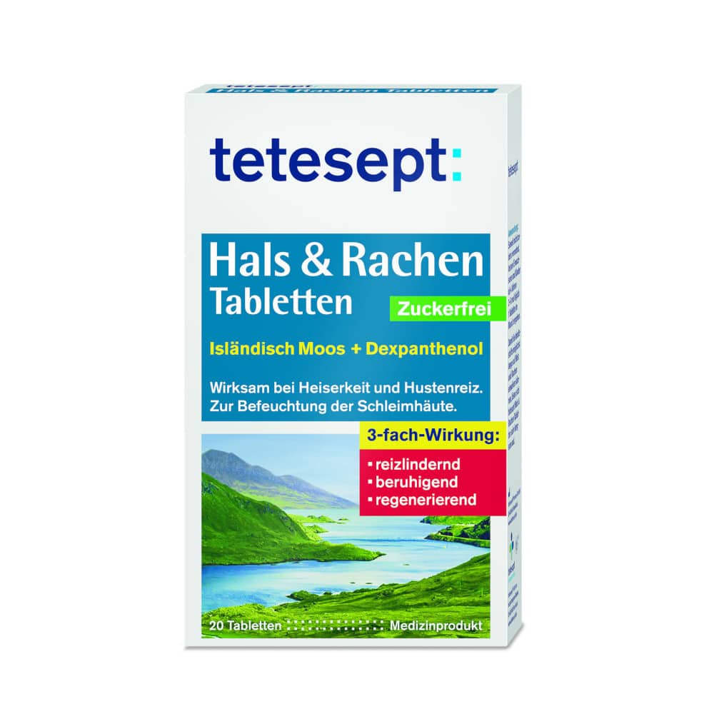 tetesept Hals &amp; Rachen Zuckerfrei 20 St Lutschtabletten