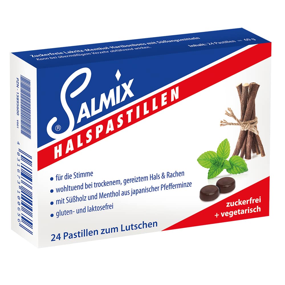 SALMIX Halspastillen zuckerfrei 24 St Pastillen