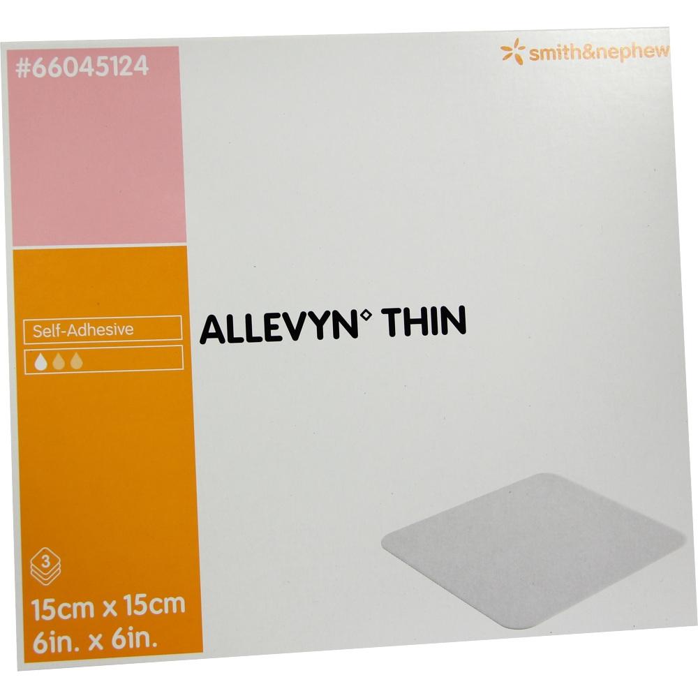 ALLEVYN Thin 15x15 cm dünne Wundauflage 3 St Verband