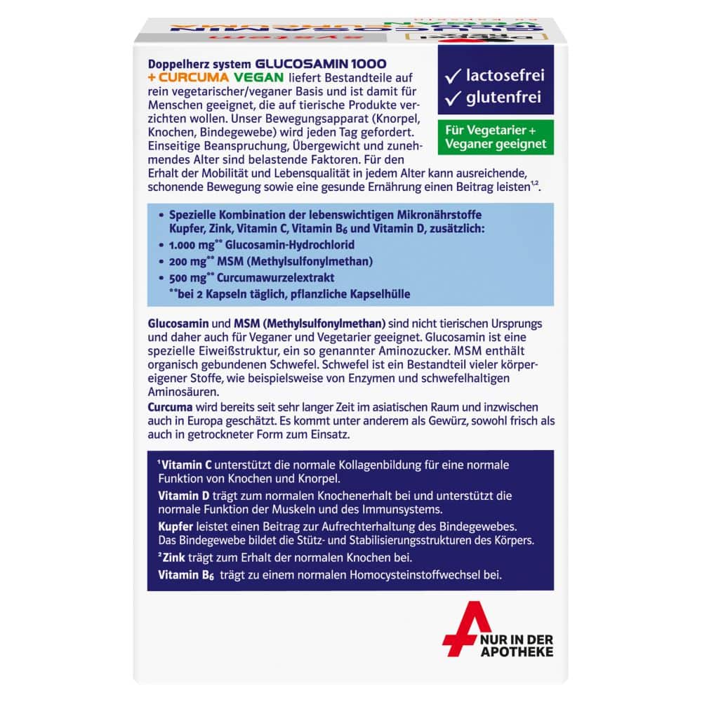 Doppelherz system GLUCOSAMIN 1000 + CURCUMA  60 St Kapseln