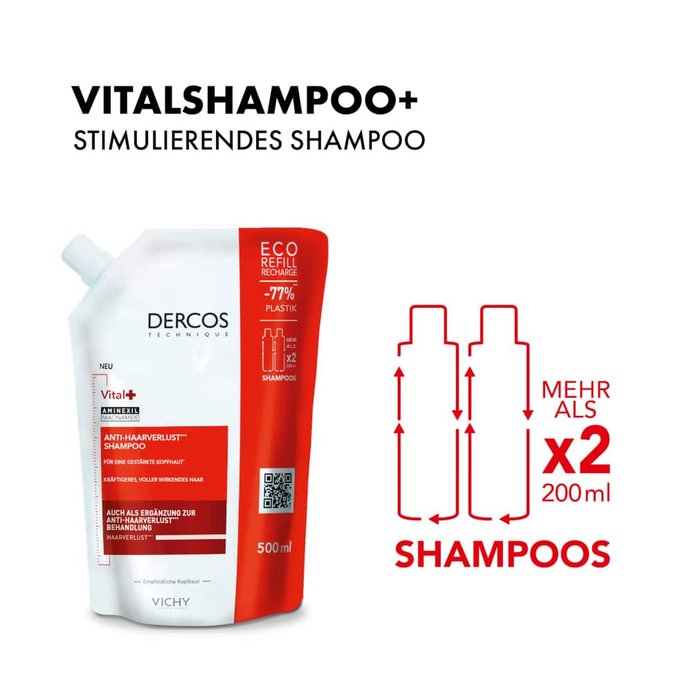 VICHY Dercos Vitalshampoo + Nachfüllpack 500 ml Shampoo