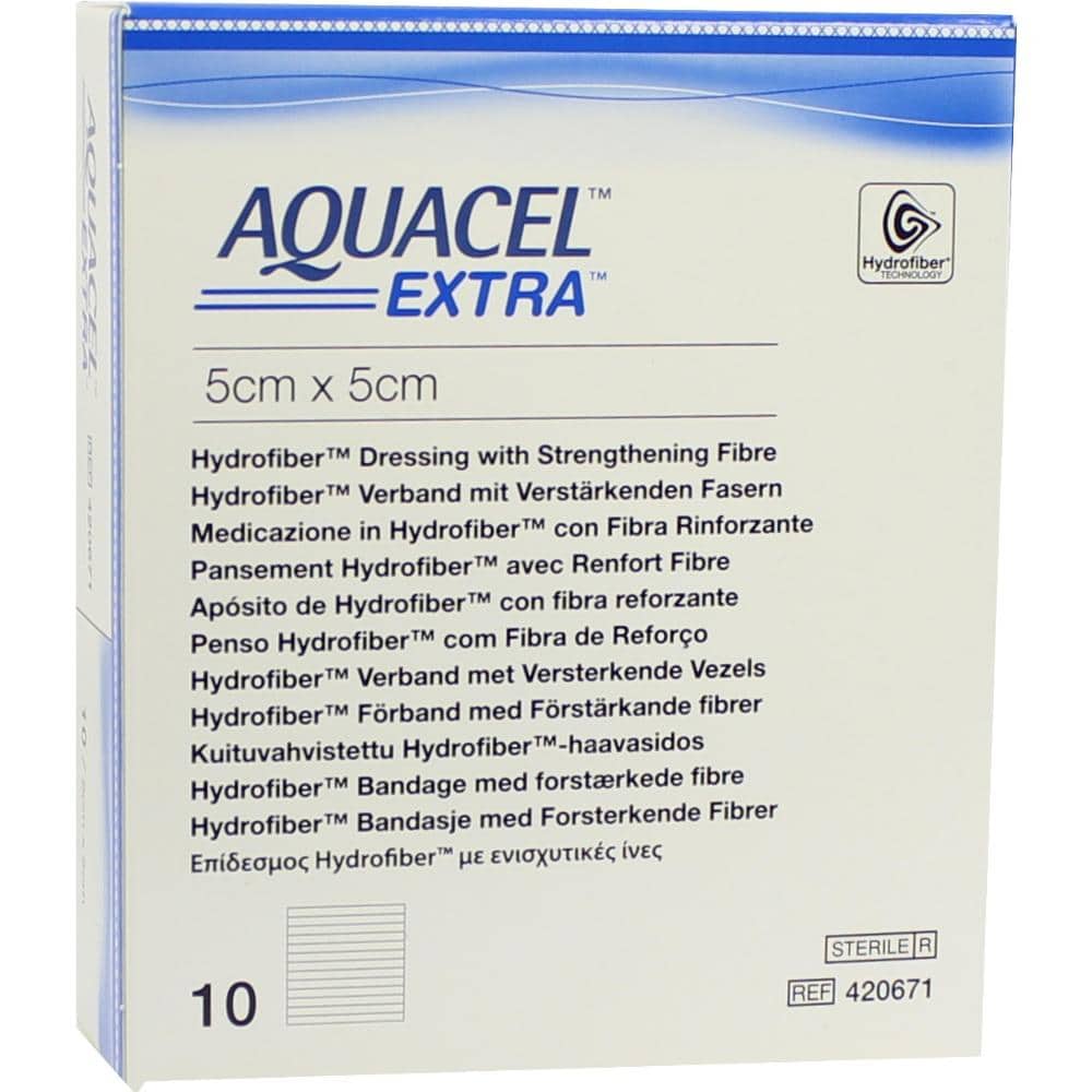 AQUACEL Extra 5x5 cm Verband 10 St Kompressen