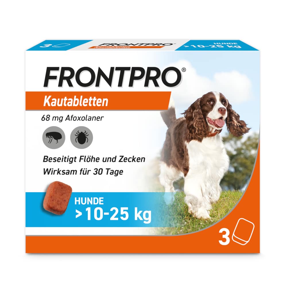 FRONTPRO Kautabletten für Hunde (>10-25kg) 3 St Kautabletten