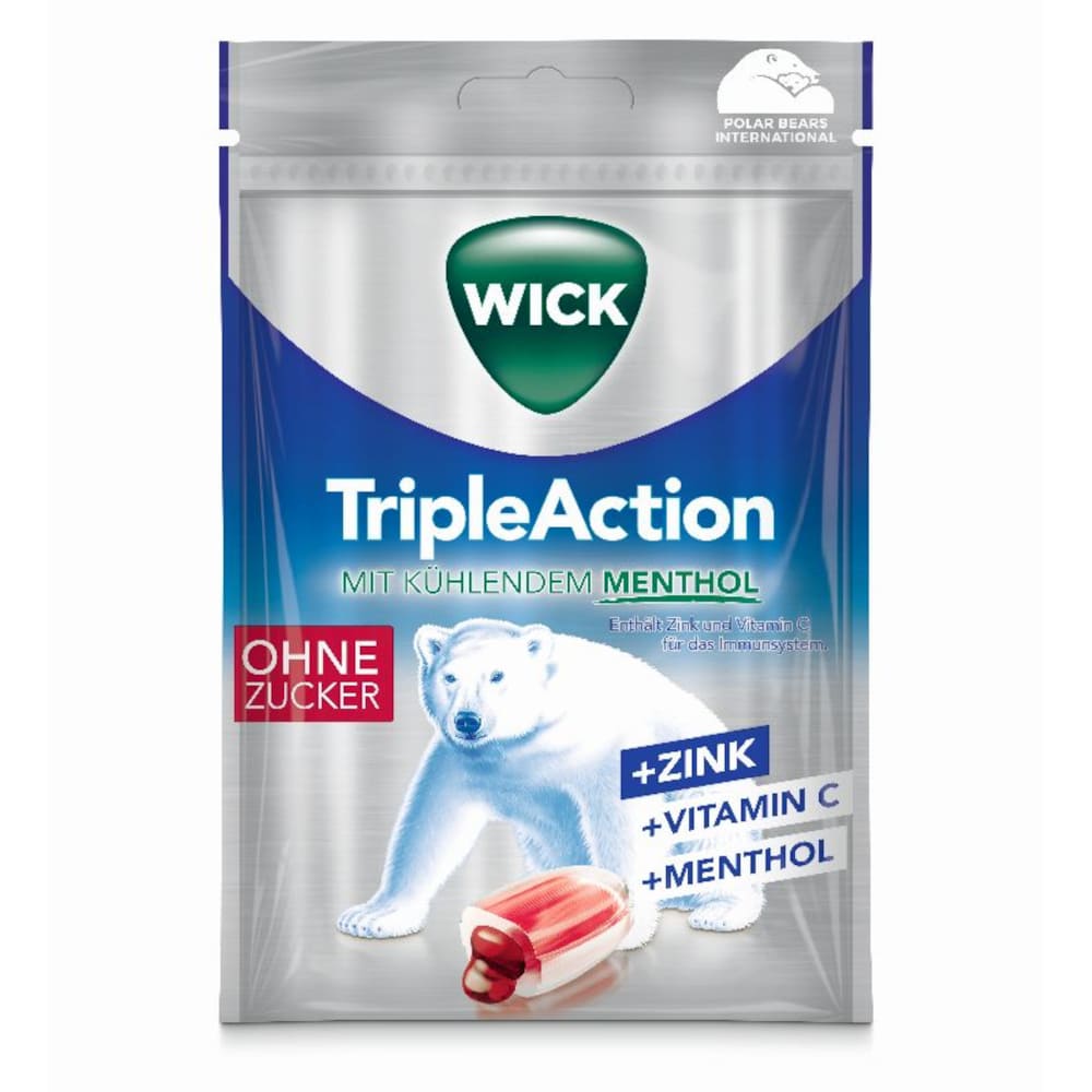 WICK TripleAction ohne Zucker 72 g Bonbons