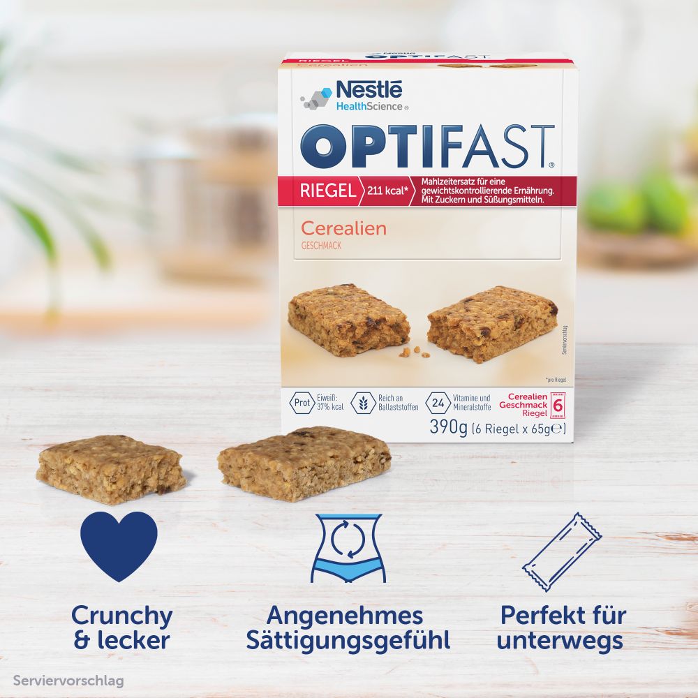 OPTIFAST RIEGEL Cerealien GESCHMACK 6X65 g
