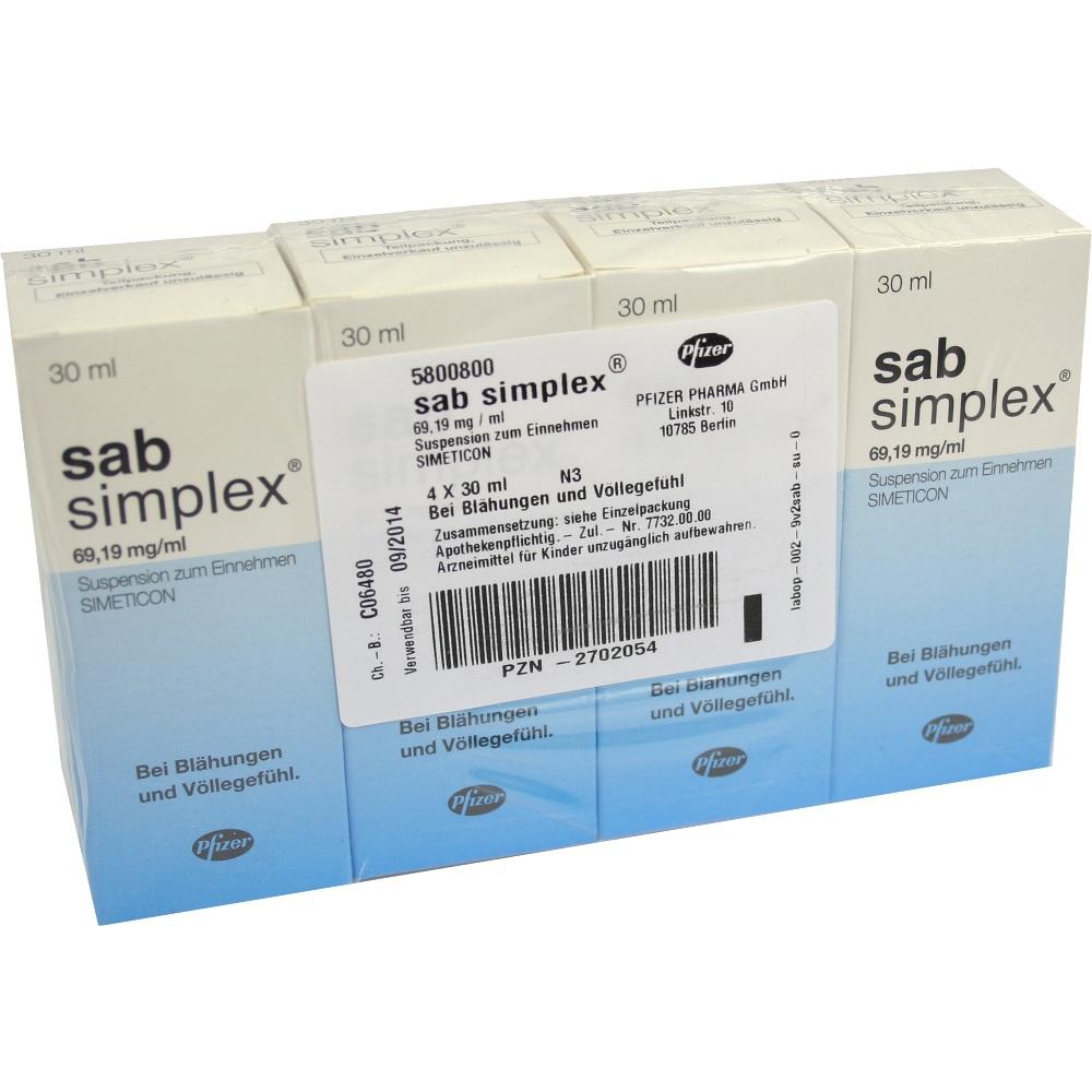 Sab simplex Suspension zum Einnehmen 4X30 ml Suspension zum Einnehmen