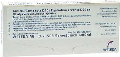 WELEDA ARNICA PLANTA tota D 20/Equisetum arv.D 20 aa Amp. 8X1 ml Ampullen