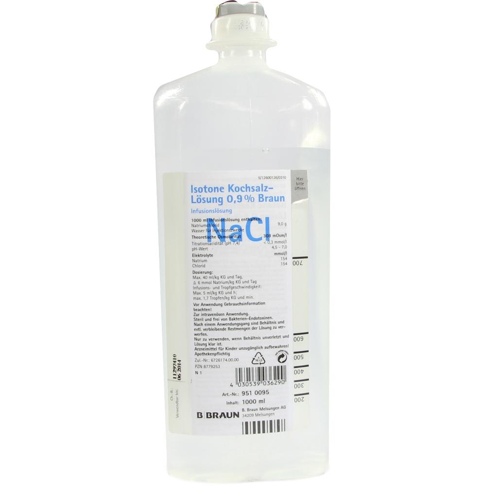ISOTONE Kochsalz-Lösung 0,9% Braun Ecoflac Plus 1000 ml Infusionslösung