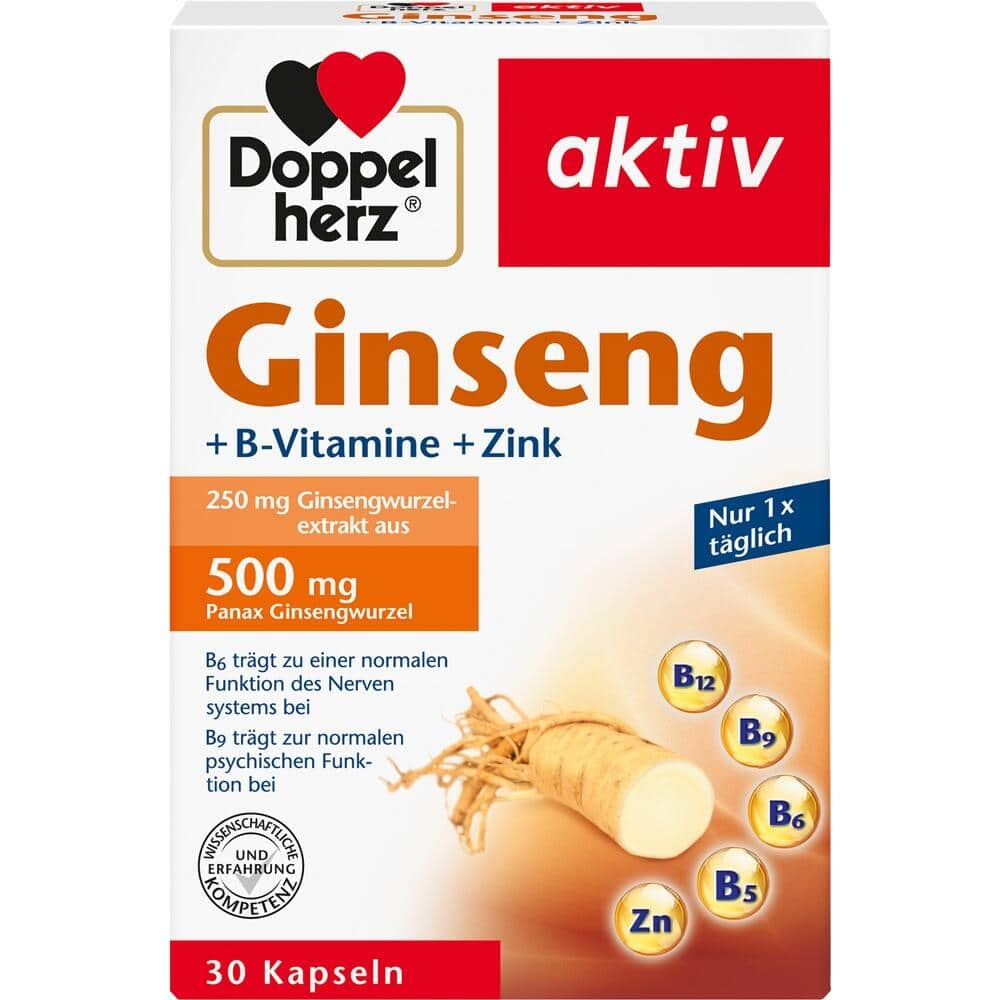 Doppelherz aktiv Ginseng 250 +B-Vitamine +Zink 30 St Kapseln