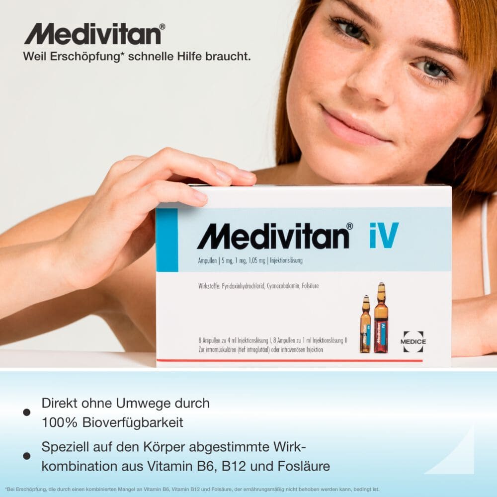 Medivitan iV 8 Doppel-Ampullen bei Vitamin B-Mangel 8 St Ampullenpaare