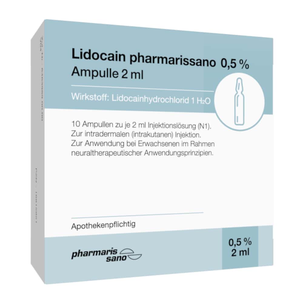 Lidocain pharmarissano 0,5% Ampulle 2 ml 10X2 ml Injektionslösung