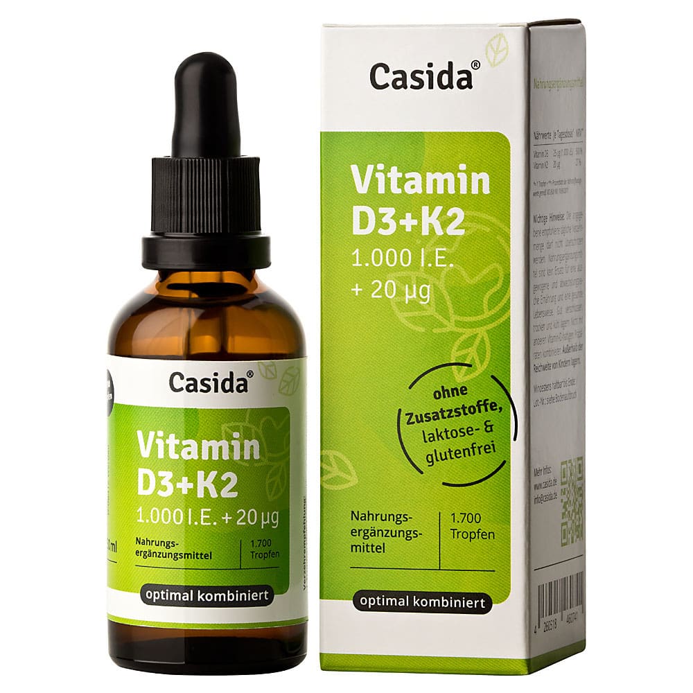 Casida Vitamin D3+K2 1.000 I.E.+20µg Tropfen 50 ml Tropfen