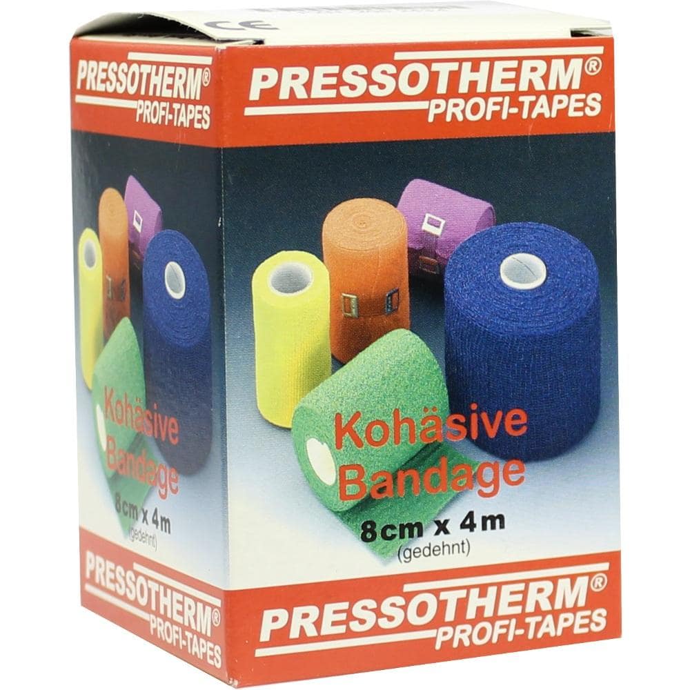 PRESSOTHERM Kohäsive Bandage 8 cmx4 m gelb 1 St Binden