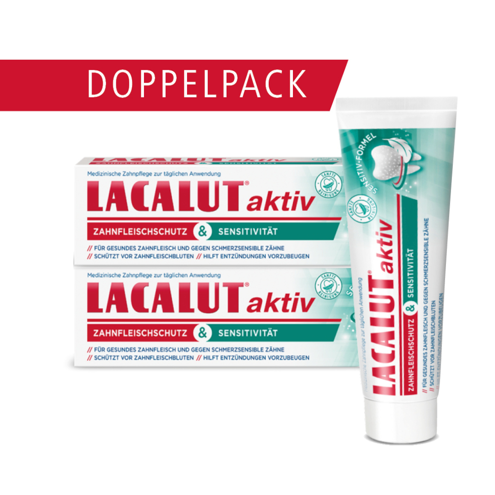 LACALUT aktiv Zahnfleischschutz & Sensitivität Zahncreme Doppelpack 1 Sparset