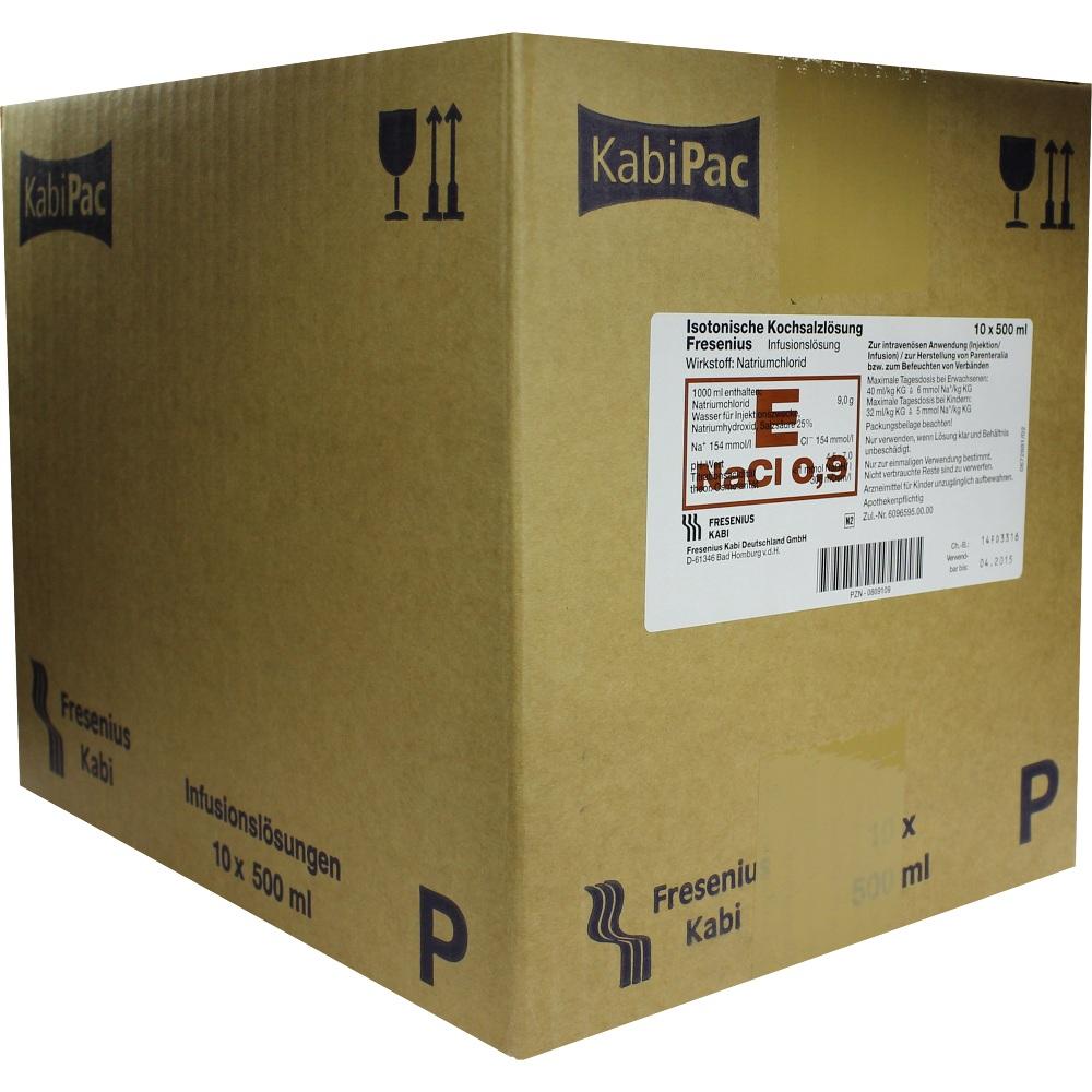 Kochsalzlösung 0,9% Plastikflaschen Fresenius 10X500 ml Infusionslösung