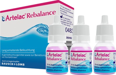 Artelac Rebalance Augentropfen für gereizte trockene Augen 3X10 ml Augentropfen