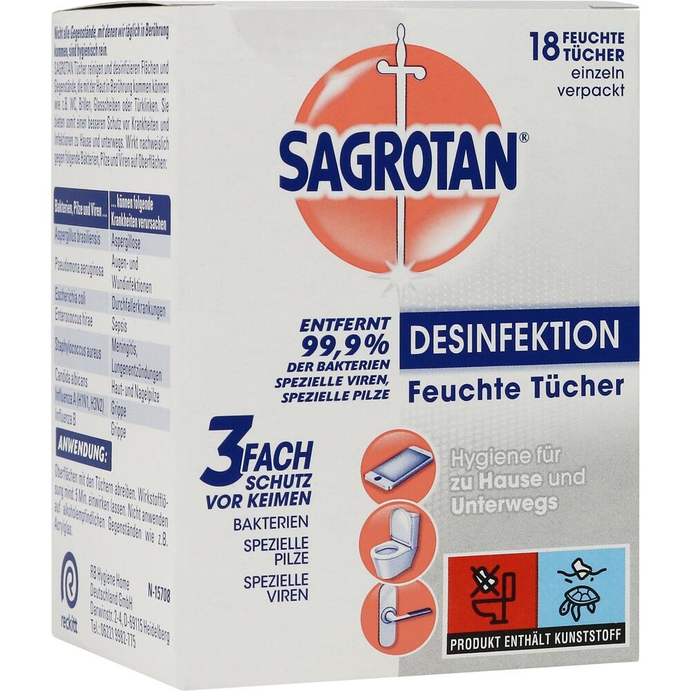 SAGROTAN Desinfektionstücher 18 St Tücher