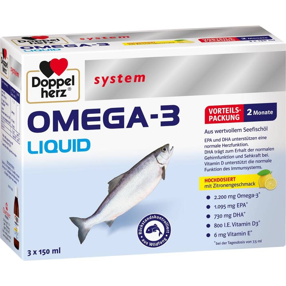 Doppelherz system OMEGA - 3 LIQUID 3X150 ml Flüssigkeit