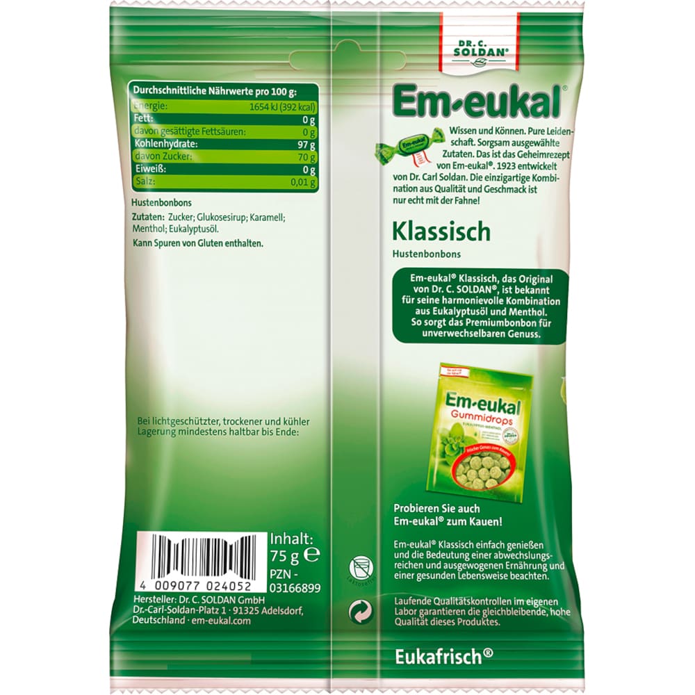 Em-eukal Klassisch Hustenbonbon 75 g Bonbons