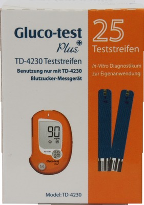 GLUCO TEST Plus Blutzuckerteststreifen 25 St Teststreifen