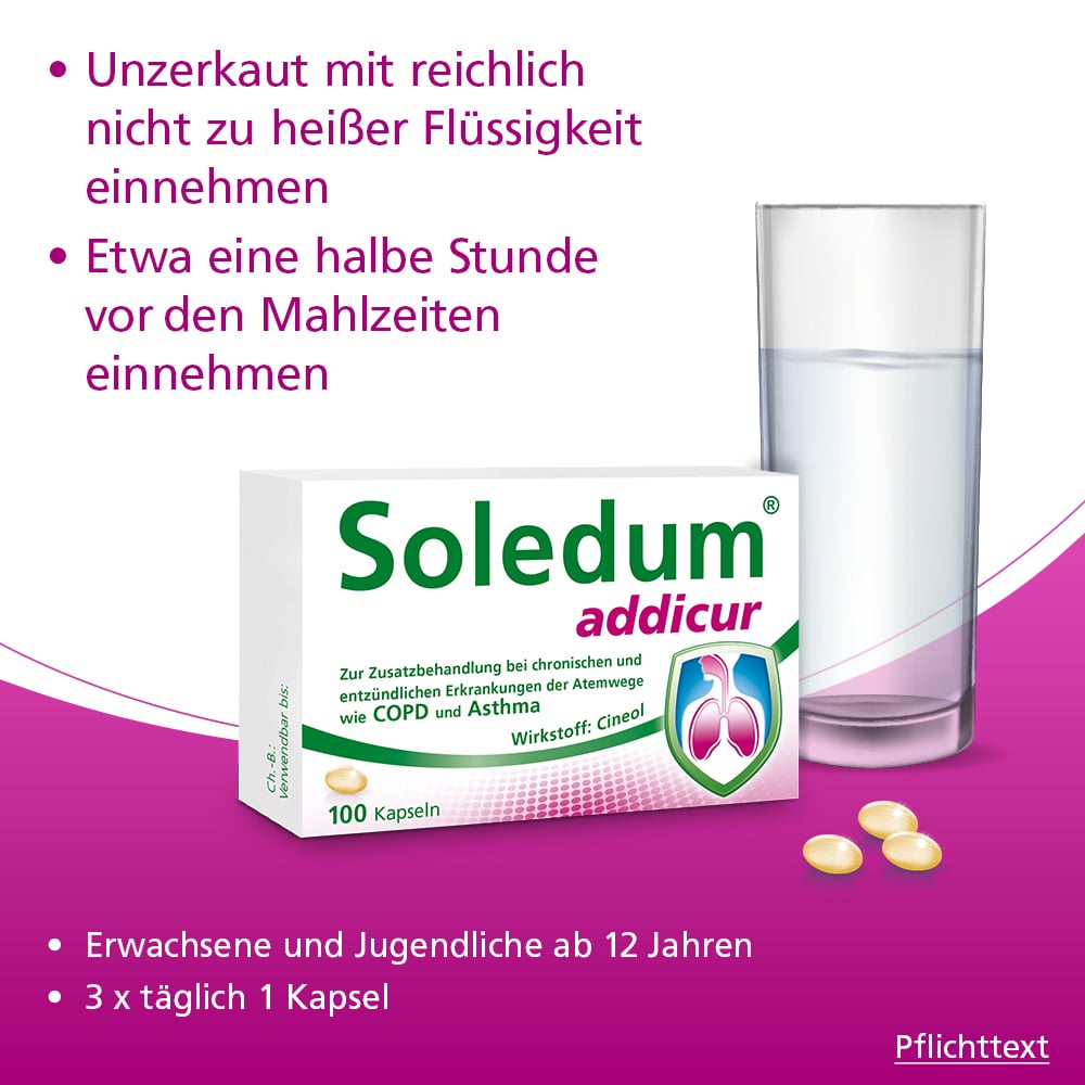 Soledum addicur 200 mg 100 St Magensaftresistente Weichkapseln