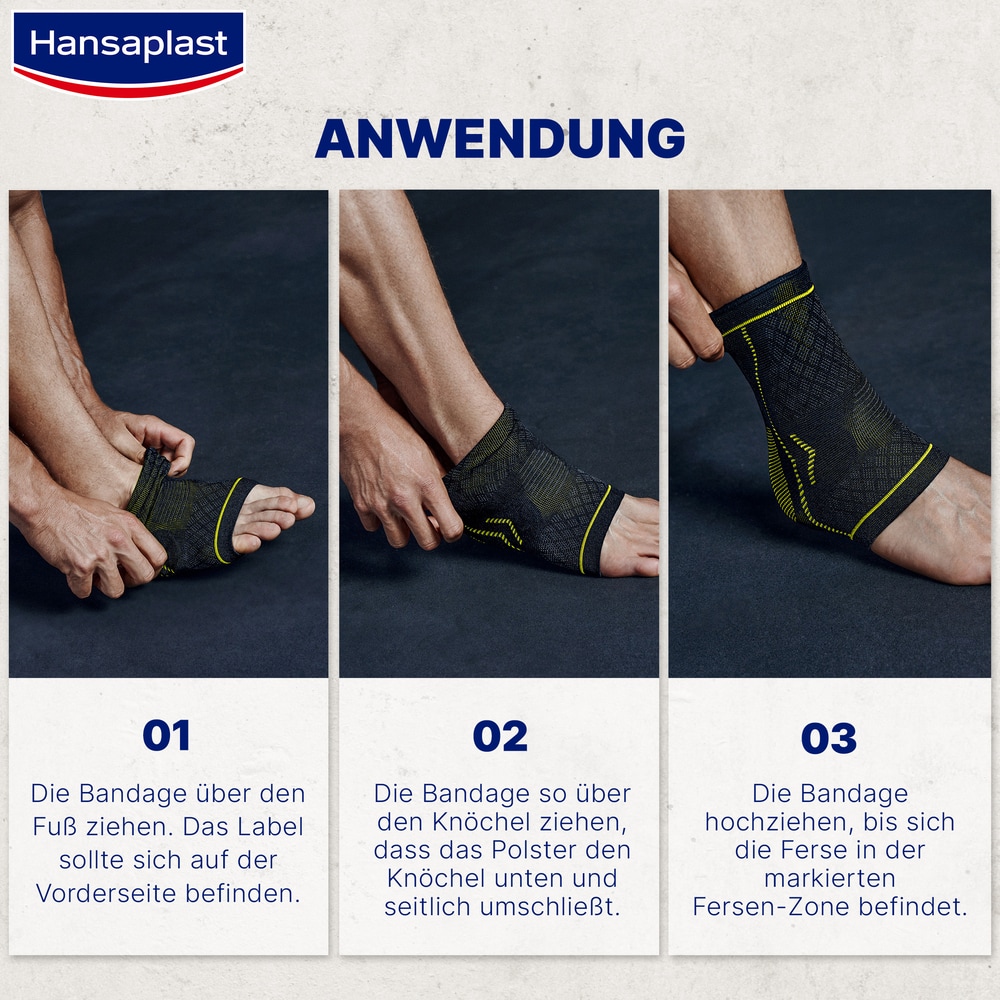 Hansaplast PERFORMANCE FUßGELENK-BANDAGE Größe M 1 St Bandage