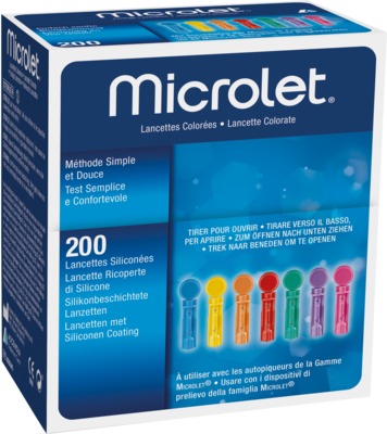 Microlet Lanzetten farbig 200 St Lanzetten