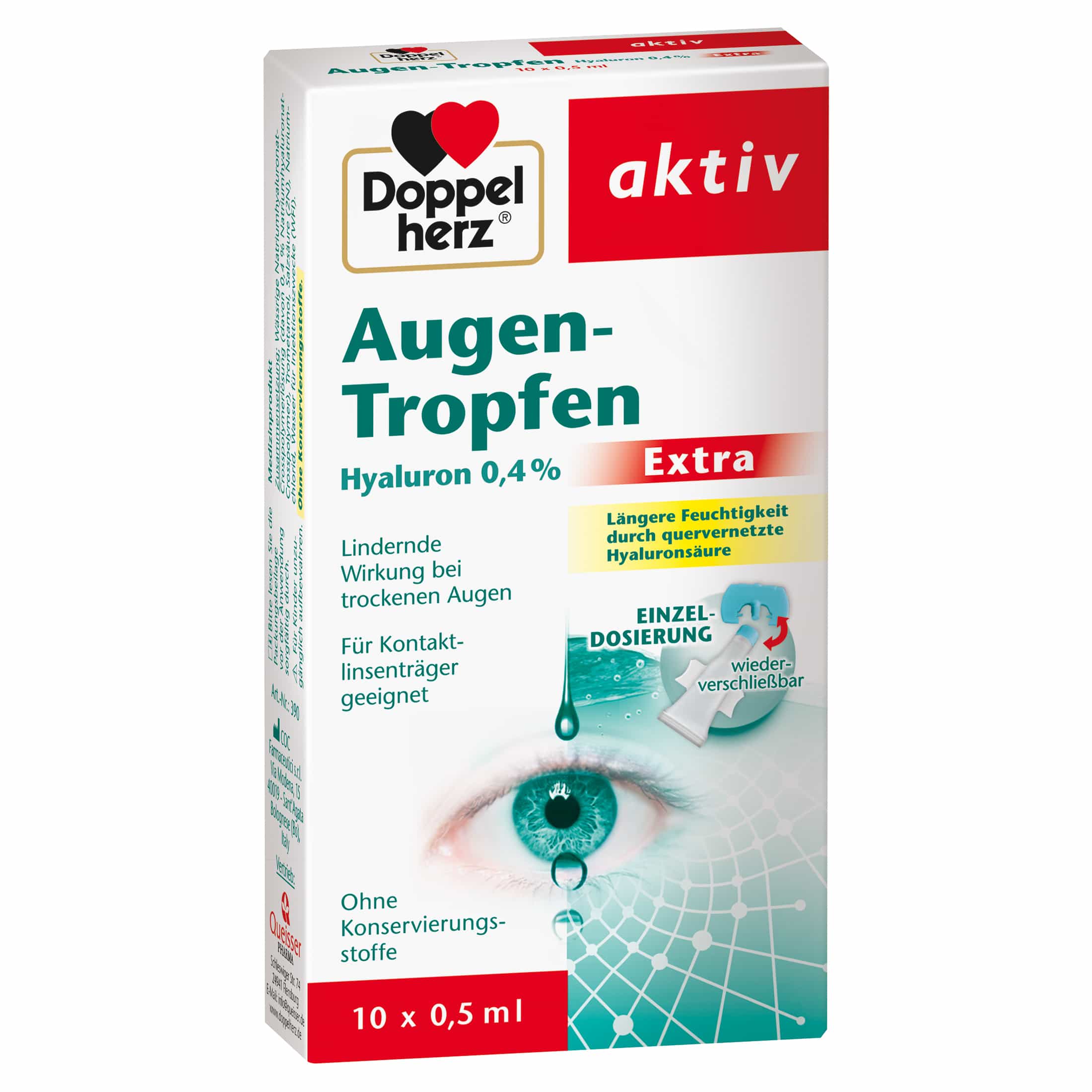 Doppelherz aktiv Augen-Tropfen Hyaluron 0,4% Extra 10X0.5 ml Tropfen