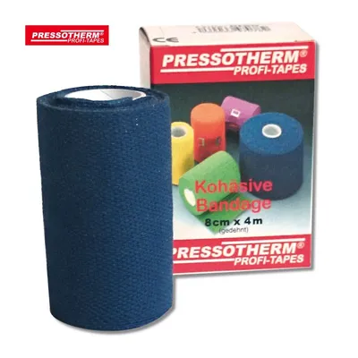 PRESSOTHERM Kohäsive Bandage 8 cmx4 m blau 1 St Binden