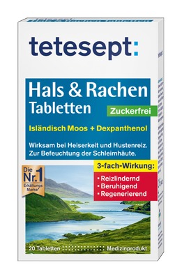 tetesept Hals & Rachen Zuckerfrei 20 St Lutschtabletten