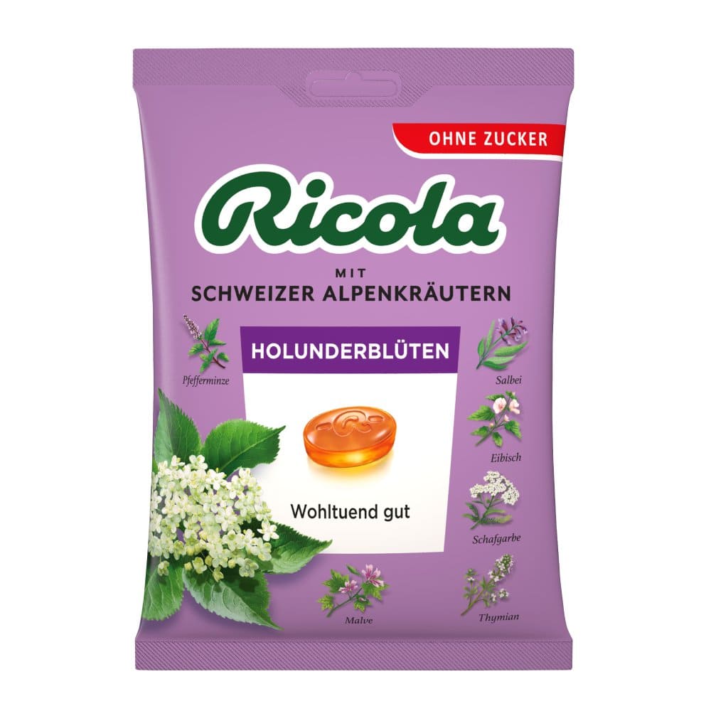 Ricola Holunderblüten ohne Zucker 75 g Bonbons