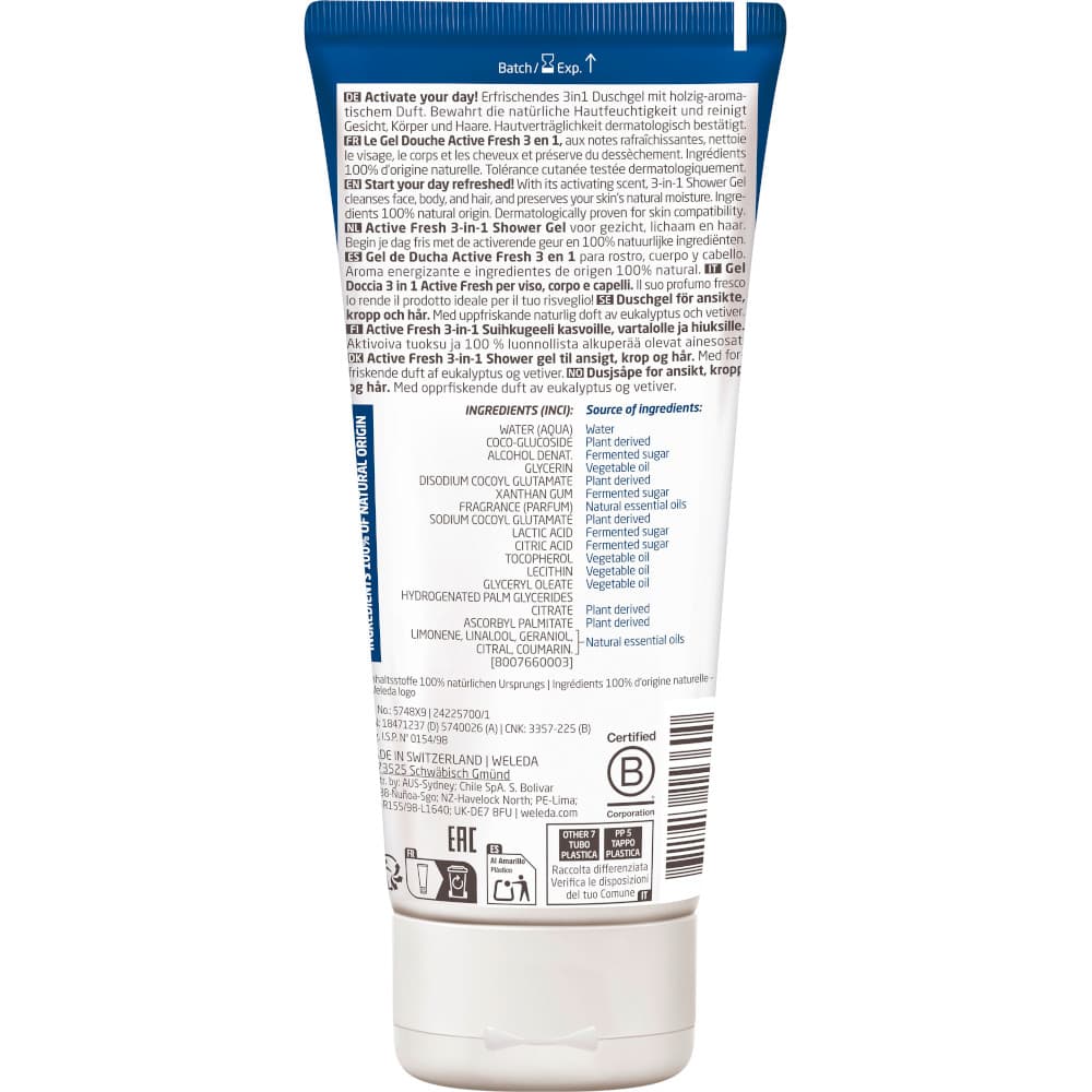 Weleda For Men Active Fresh 3in1 Shower Gel 200 ml Duschgel