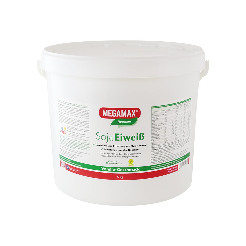 MEGAMAX Soja Eiweiß Vanille Pulver 5 kg Pulver