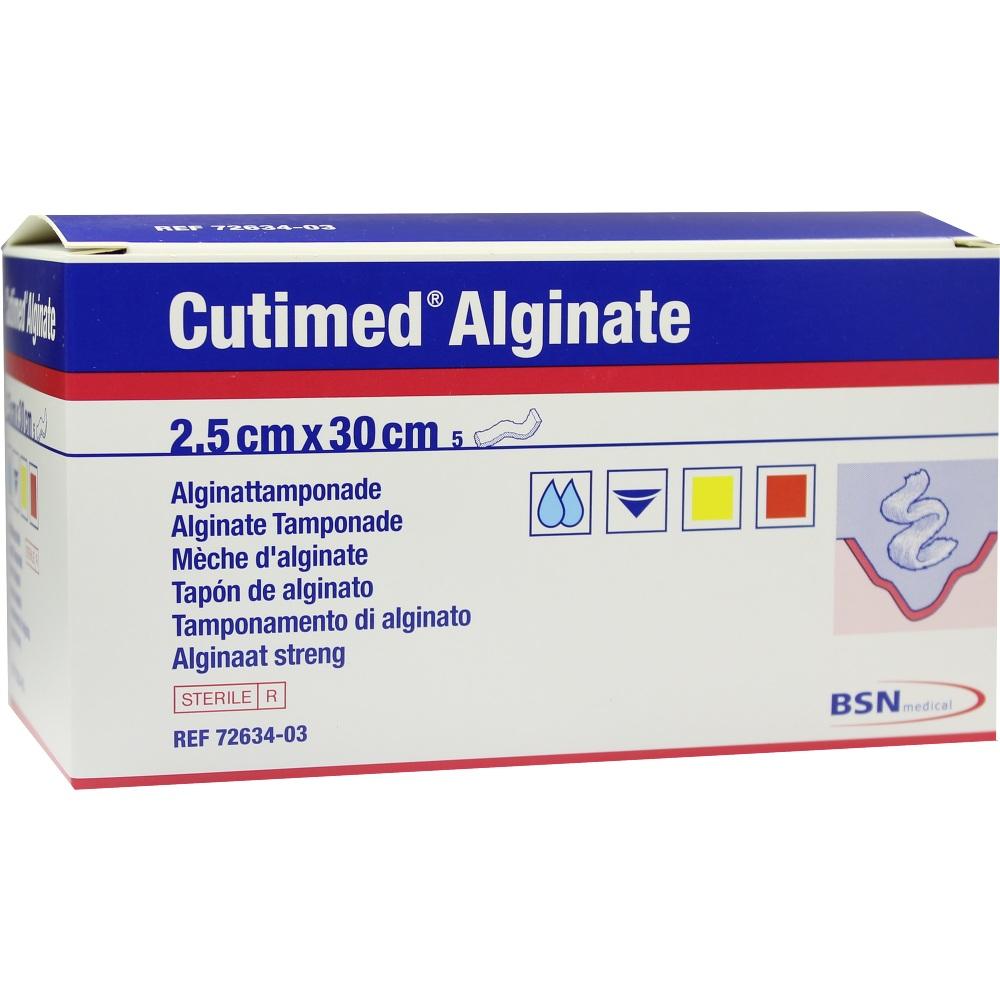 CUTIMED Alginate Alginattamponade 2,5x30 cm 5 St Tamponaden
