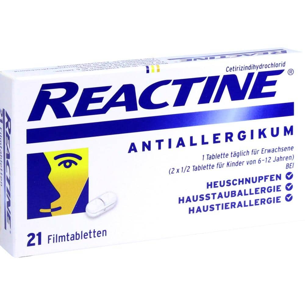 Reactine 21 Allergietabletten mit Cetirizin bei Heuschnupfen und  Allergien