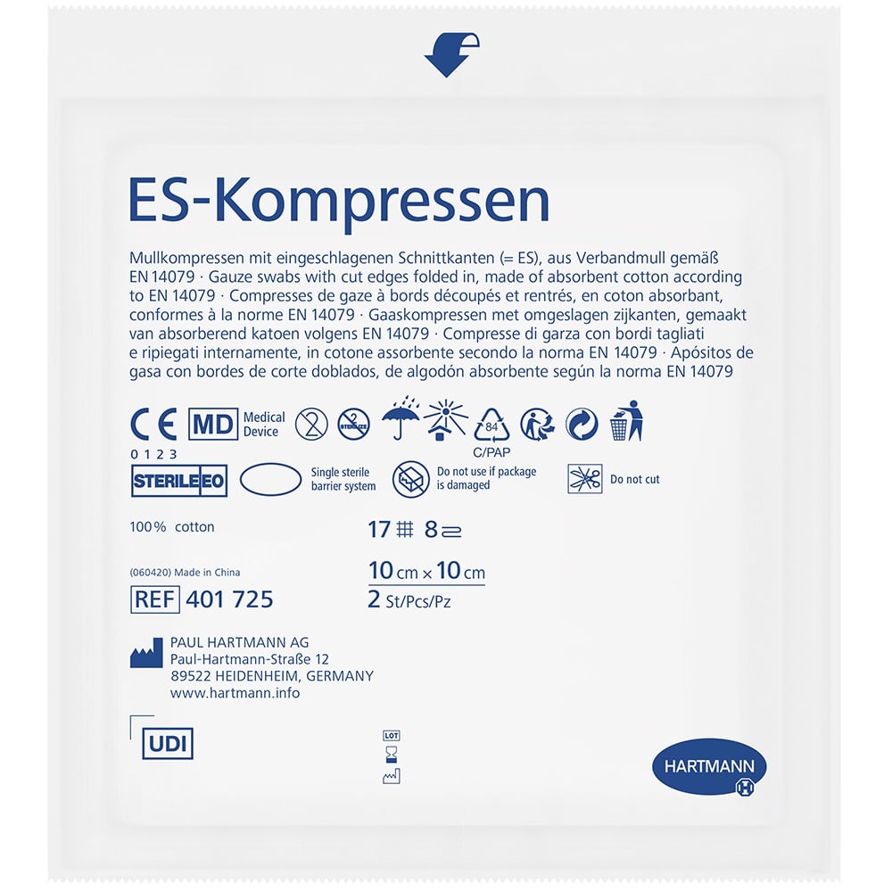 ES-KOMPRESSEN steril 10x10 cm 8fach 25X2 St Kompressen