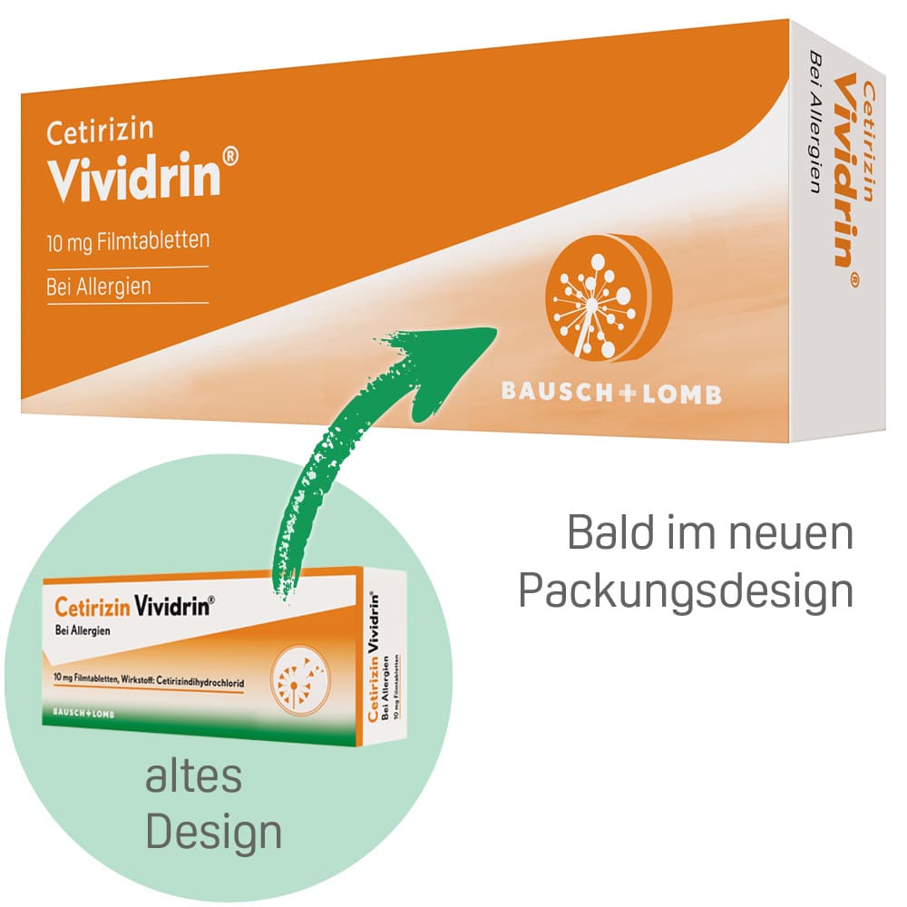 Cetirzin Vividrin - Schnell wirksame Allergietabletten 100 St Filmtabletten