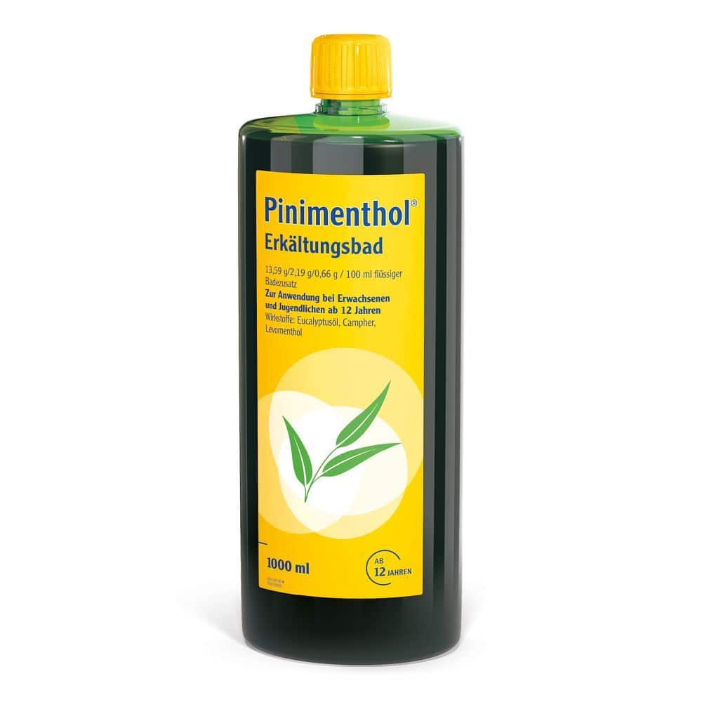 Pinimenthol Erkältungsbad ab 12 Jahren - mit Eucalyptusöl, Menthol und Campher 1000 ml Bad