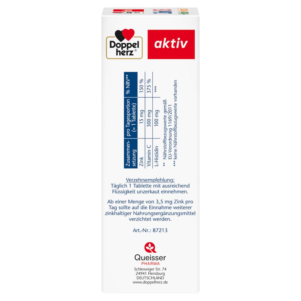 Doppelherz aktiv Zink + Histidin + Vitamin C DEPOT 100 St Tabletten