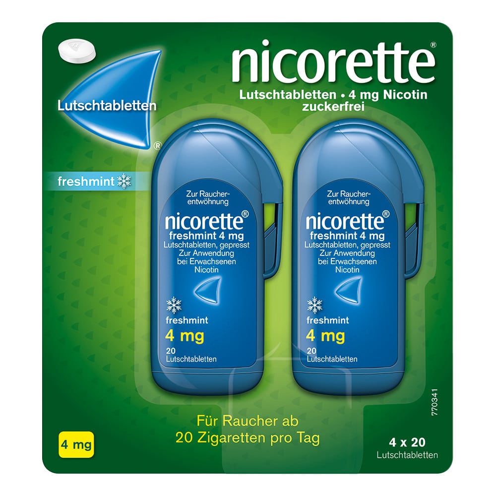nicorette 4 mg Nikotinlutschtabletten freshmint für Raucher zum Aufhören