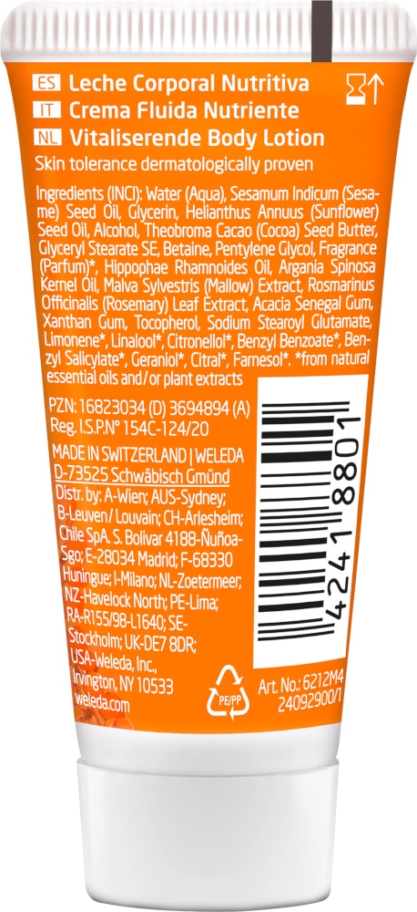 Weleda Reichhaltige Pflege Körperlotion Sanddorn 20 ml Lotion