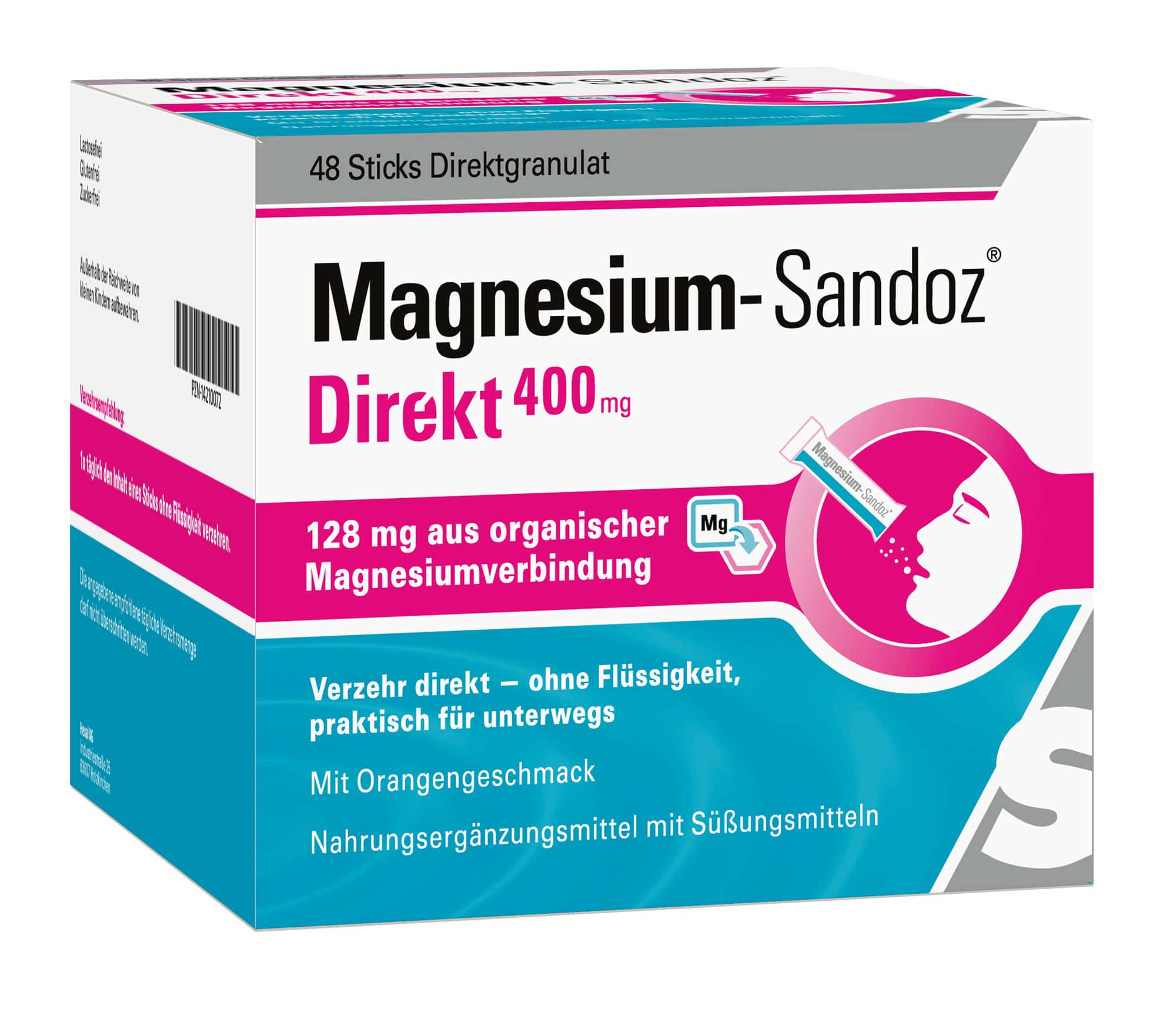 Magnesium-Sandoz Direkt 400 mg Sticks 48 St Granulat