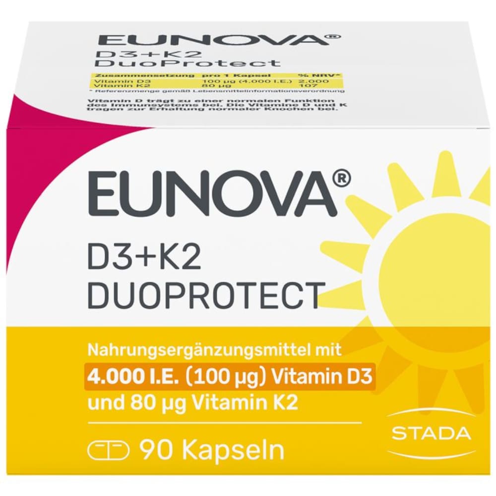 EUNOVA DuoProtect D3+K2 4000 I.E. 90 St Kapseln