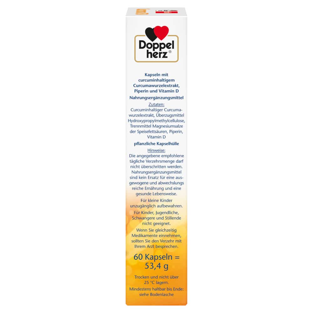 Doppelherz aktiv Curcuma 750 mit Curcumin + Vitamin D3 60 St Kapseln