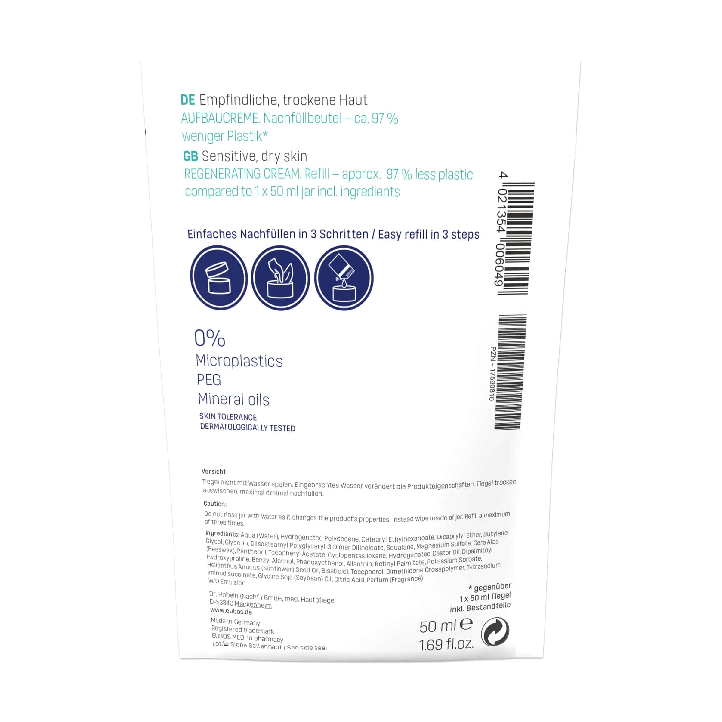 EUBOS SENSITIVE CARE AUFBAUCREME 50 ml Creme