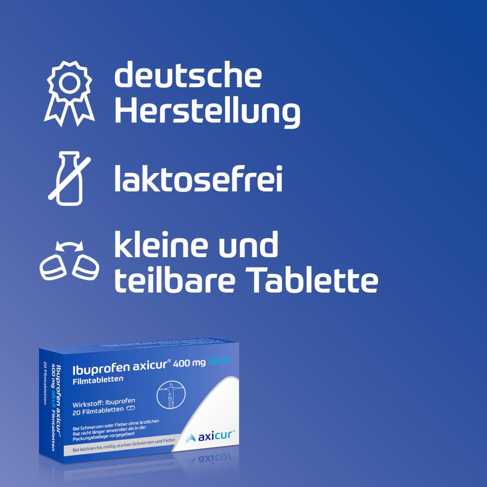 Ibuprofen axicur 400 mg akut 50 St Filmtabletten