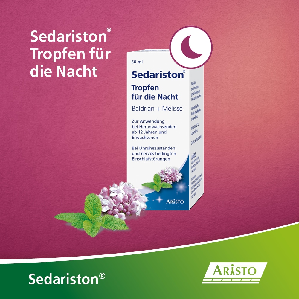 Sedariston Tropfen für die Nacht Baldrian + Melisse 50 ml Flüssigkeit zum Einnehmen
