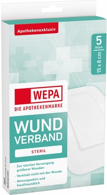 WEPA WUNDVERBAND STERIL 15x8 cm 5 St Pflaster
