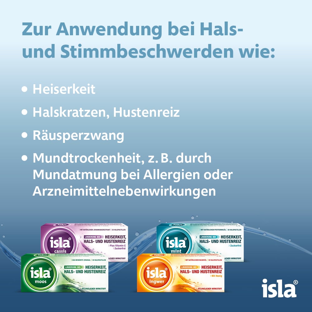 isla moos Halspastillen 30 St Pastillen