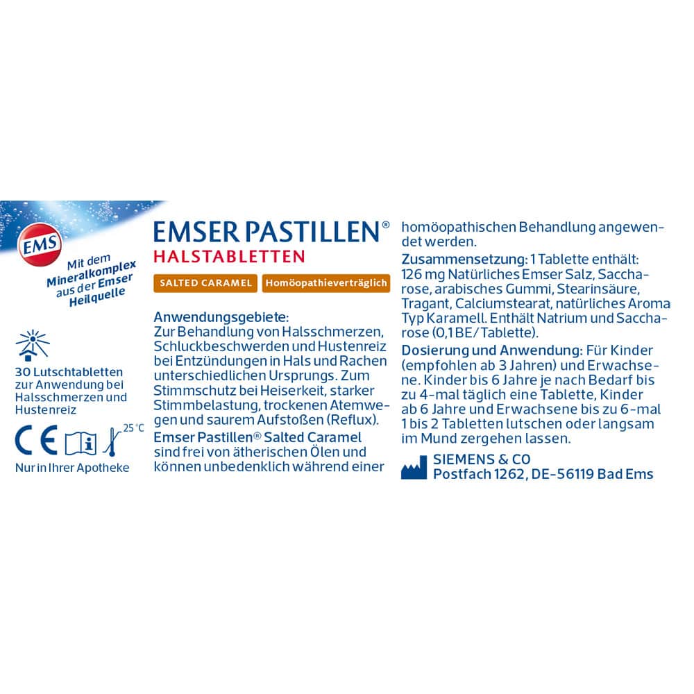 EMSER PASTILLEN SALTED CARAMELL 30 St Lutschpastillen